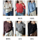 100% Cotton Women’s O-Neck Solid Cardigan – Luxury Designer Pullover thumbnail 8