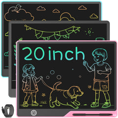 16/20 Inch Rechargeable LCD Writing Tablet Erasable Multi-Color Drawing Board for Kids