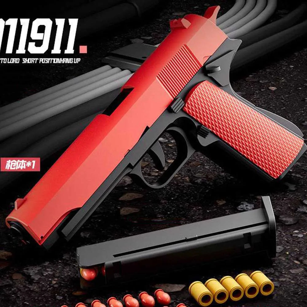 P32 Automatic Shell Ejection Toy Pistol with Soft Bullets – Kids Military Style Play Gun
