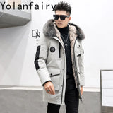 Real Mink Fur Inner Coat Men 90% Down 10% Feather Winter Mid-Length Jacket with Hood and Fox Fur Collar thumbnail 3