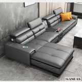 Modern Italian Genuine Leather Sectional Sofa with USB Charging & Bluetooth Speaker – MINGDIBAO Living Room Furniture thumbnail 7