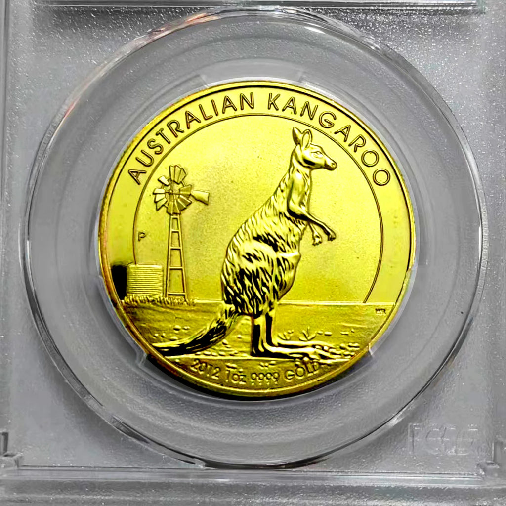 2012-P Australia Kangaroo Graded Coin MS70 – Sealed Collectible in Display Case