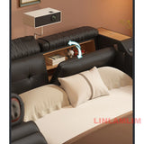 Luxury Smart Multifunctional Upholstered Bed with Massage, Bluetooth Speakers, Projector, USB & Storage – Modern King Size Tech Bed thumbnail 15