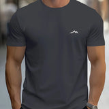 Men's Summer Cotton Casual Sports T-Shirt with Mountain Print, Short Sleeve, Round Neck thumbnail 12