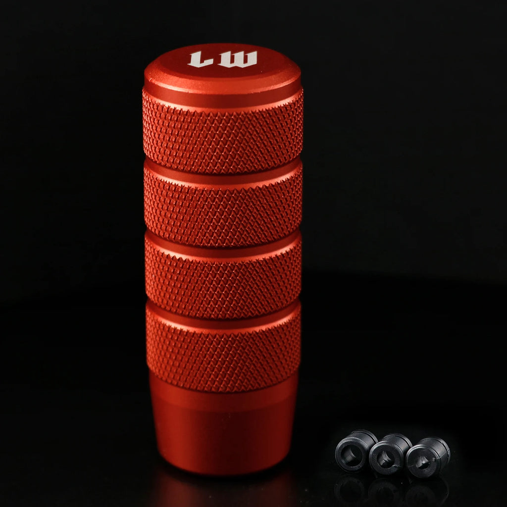 LW 95mm Aluminum Anti-Skid Car Gear Shift Knob – Universal Shifter Lever Head with 8mm 10mm 12mm Adapters – 9 Colors