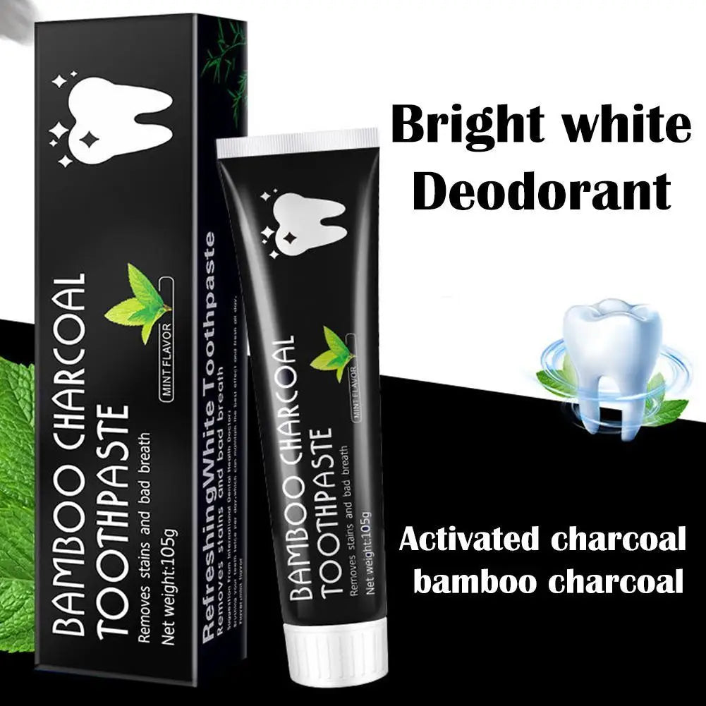 Bamboo Charcoal Toothpaste – Whitening, Activated Carbon for Yellow Teeth Removal & Fresh Oral Care