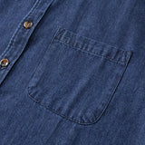 Men’s Casual Cargo Denim Shirt – Heavyweight Vintage Button-Down Workwear Shirt thumbnail 5