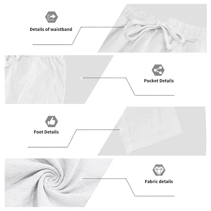 Men's 16-Color Breathable Linen Yoga Pants Loose Casual Sportswear for Spring/Summer