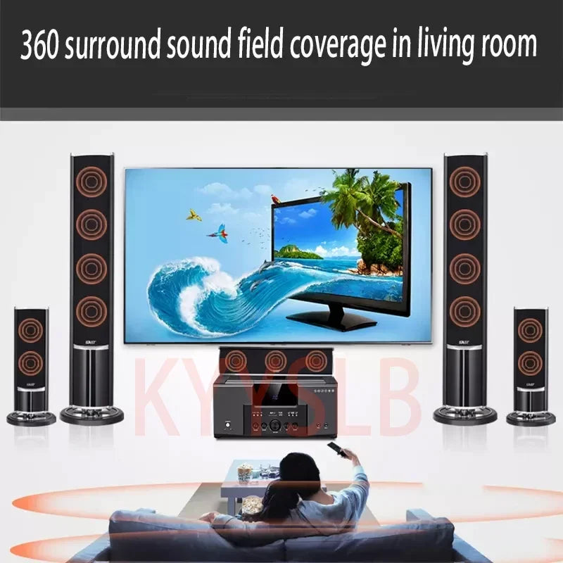 KYYSLB 5.1 Home Theater Sound System – Wireless 3D Surround Speakers for TV & Music