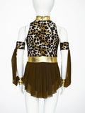 Kids Leopard Savage Caveman Costume – Prehistoric Cave Dress with Gloves for Halloween and Carnival thumbnail 3