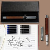 Luxury Flowing Curve Metal Fountain Pen Medium Nib Writing & Calligraphy Set Gift Box thumbnail 8