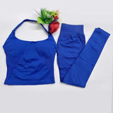 Impact Gym Set – Seamless Halter Top & High-Waist Sports Leggings Yoga Outfit (2-Piece) thumbnail 29