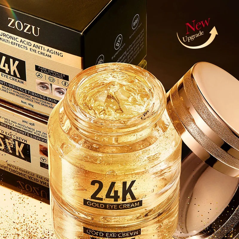 24K Gold Hyaluronic Acid Eye Cream – Anti Dark Circles, Puffiness & Firming Treatment 30ml