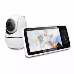 5-Inch Video Baby Monitor with Camera and Audio, 4X Zoom, 22Hrs Battery, 1000ft Range, 2-Way Audio, Temperature Sensor & Lullaby