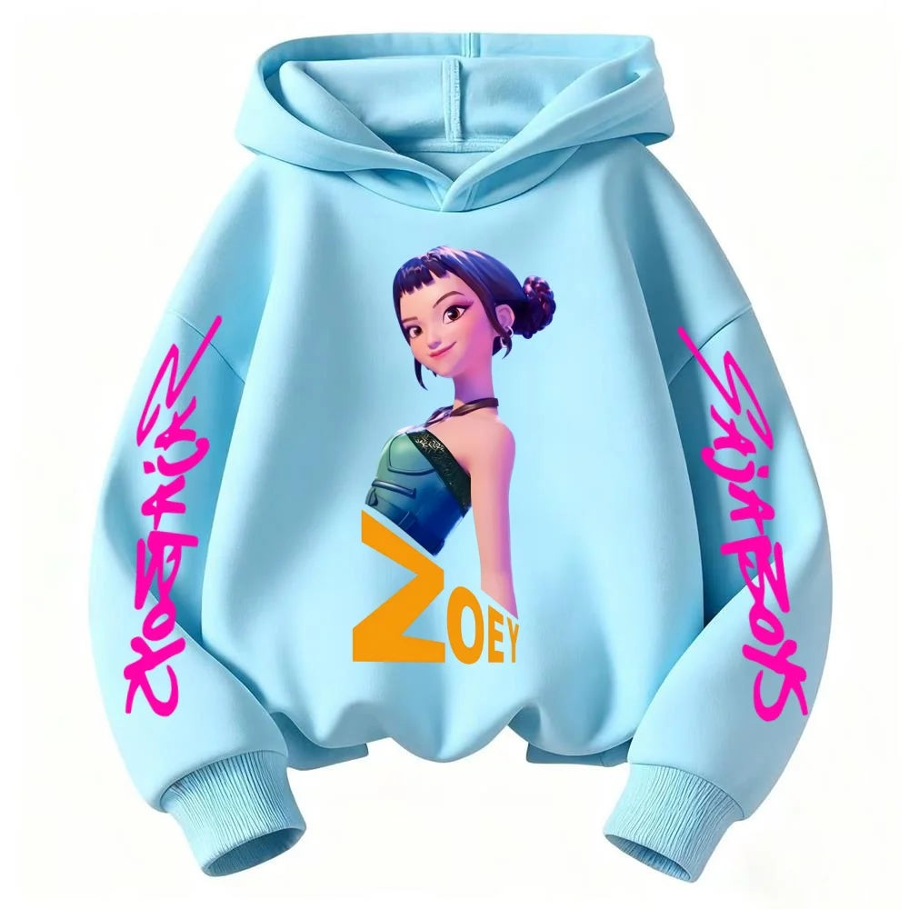 New Fashion Kpop Devil Hunter ZOEY Hoodie for Children – Cute Harajuku Unisex Sportswear