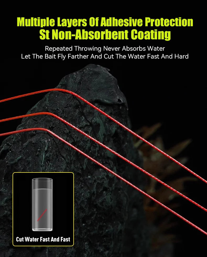 LEYDUN 8-Strand Braided Red Fishing Line 150m – Strong, Smooth, and Fade-Resistant Multifilament PE Line