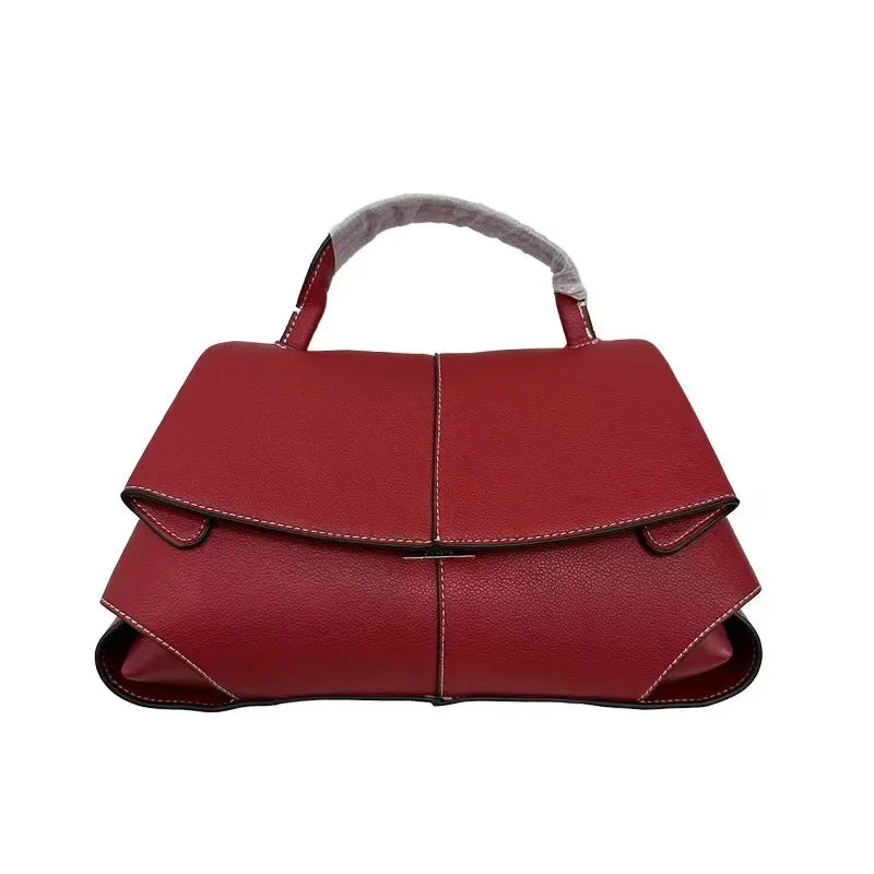 Women’s Pleated Faux Leather Handbag – Luxurious Texture Shell Shoulder Bag