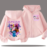 Zip Up Sweatshirt Huntrix Kpop Demon Hunters Kids Hoodie – Cartoon Casual Top for Boys & Girls thumbnail 8