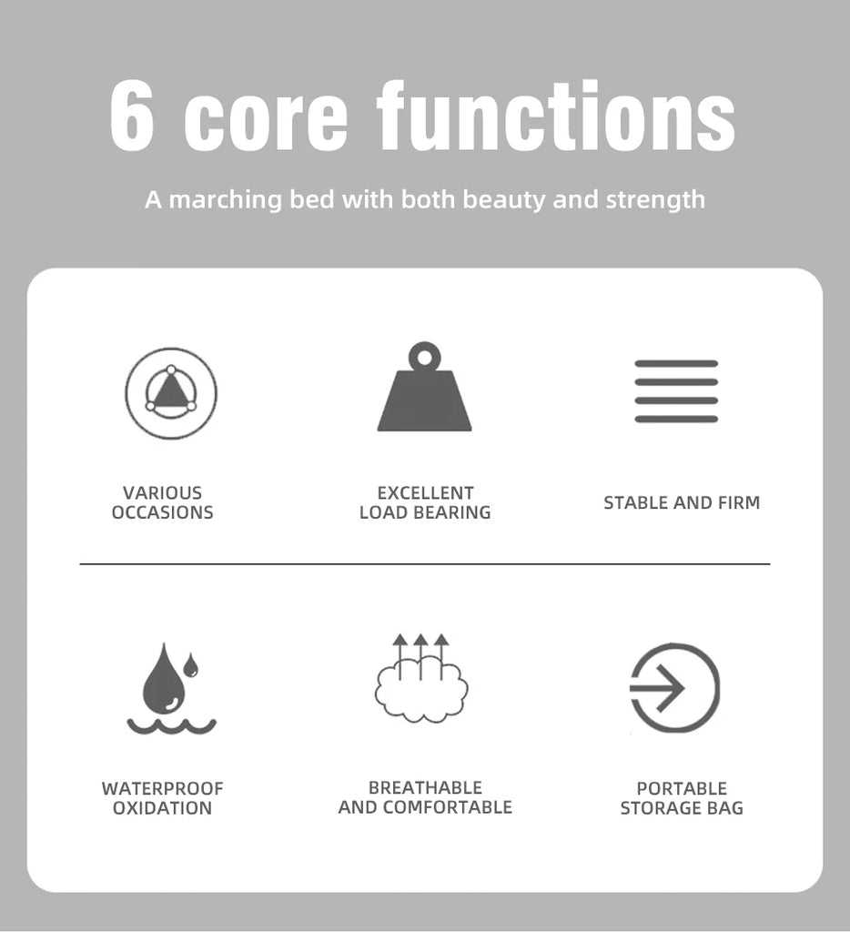 PACOONE Folding Camping Cot – Portable Outdoor Bed for Adults & Kids