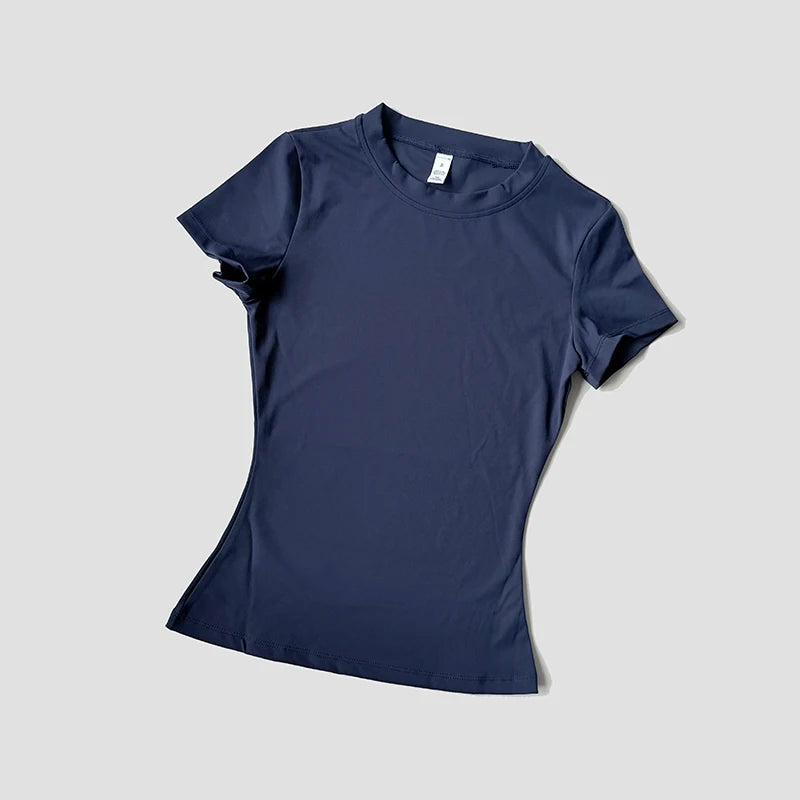 Women Seamless Yoga Top – Short Sleeve Fitness & Activewear Shirt