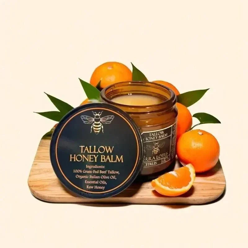 Organic Grass Fed Beef Tallow Balm with Raw Honey Moisturizing Cream – Handmade All Natural Face and Body Moisturizer for Soft Smooth Skin