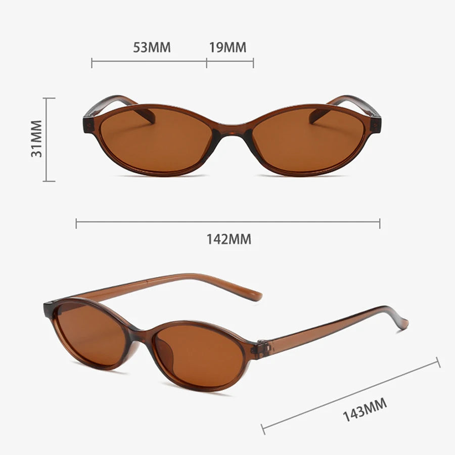 Retro Oval Cat Eye UV400 Sunglasses for Women – Trendy Small Frame Punk Sun Protection Shades