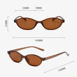 Retro Oval Cat Eye UV400 Sunglasses for Women – Trendy Small Frame Punk Sun Protection Shades thumbnail 4