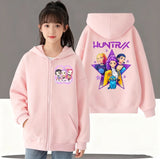 Zip Up Sweatshirt Huntrix Kpop Demon Hunters Kids Hoodie – Cartoon Casual Top for Boys & Girls thumbnail 1
