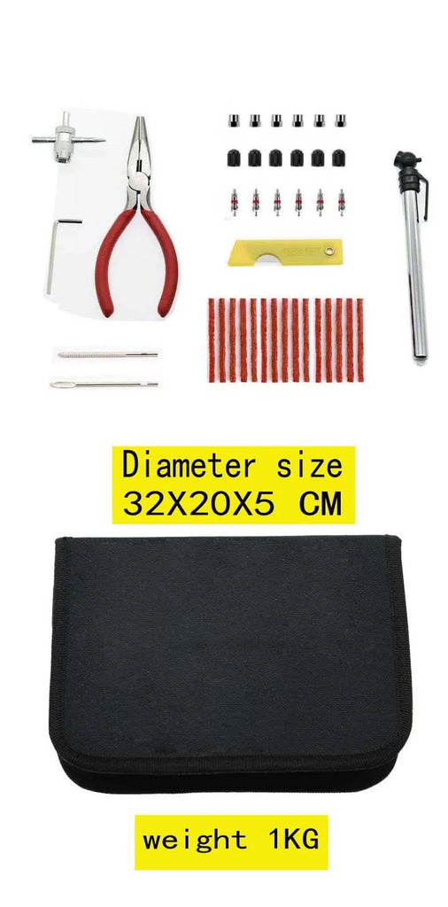 Car Tire Repair Tool Set – 24/46/62 PCS | Complete Auto & Bike Puncture Repair Kit