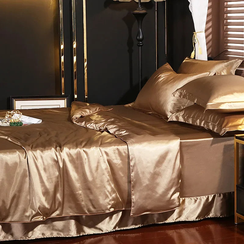 100% Pure Silk Bedding Set – Luxury Duvet Cover, Bed Sheet & Pillowcases