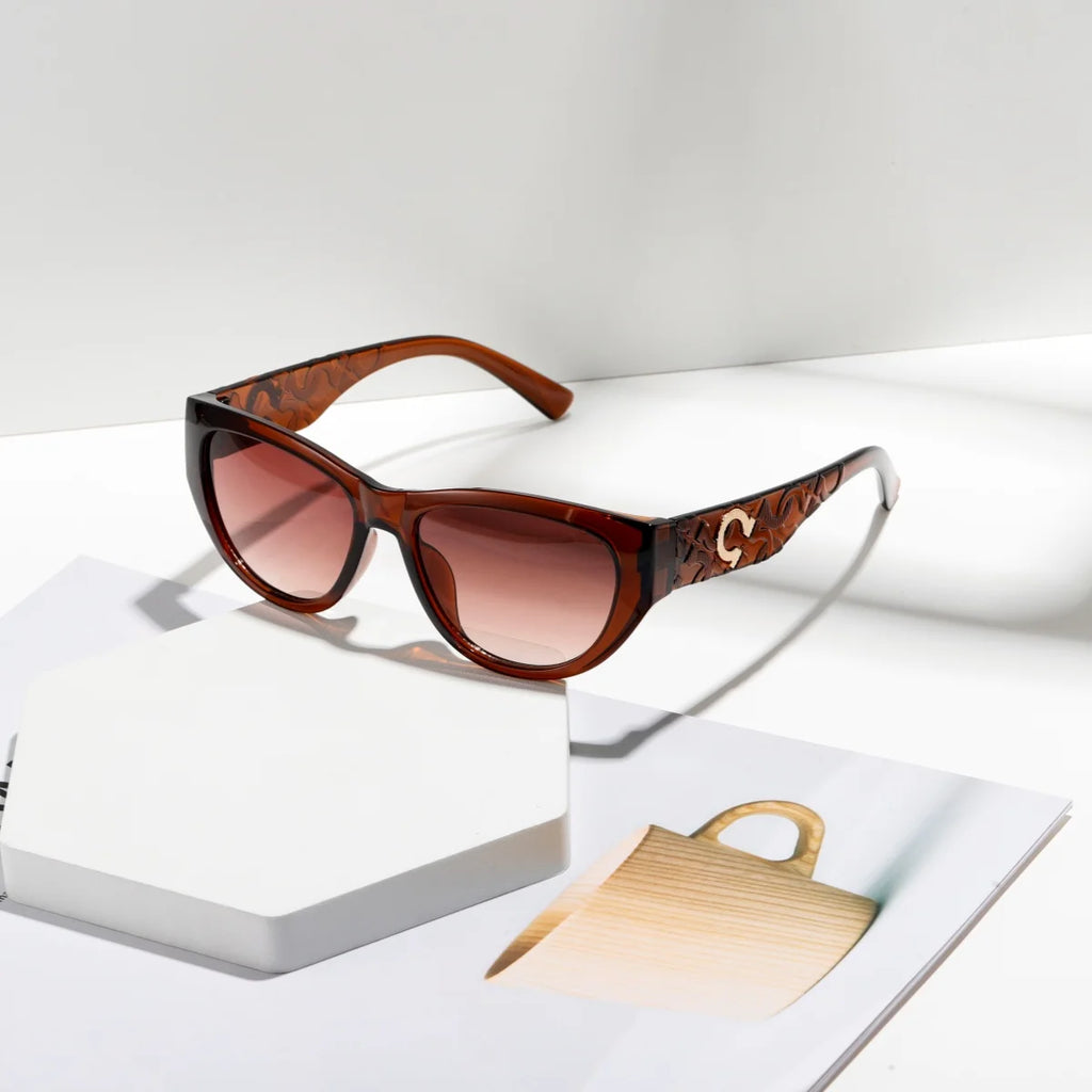 Retro Oval Frame Women’s Fashion Sunglasses UV400 Gradient Lens Lightweight TR90 Street Style – LT3515