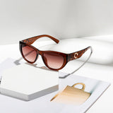 Retro Oval Frame Women’s Fashion Sunglasses UV400 Gradient Lens Lightweight TR90 Street Style – LT3515 thumbnail 7