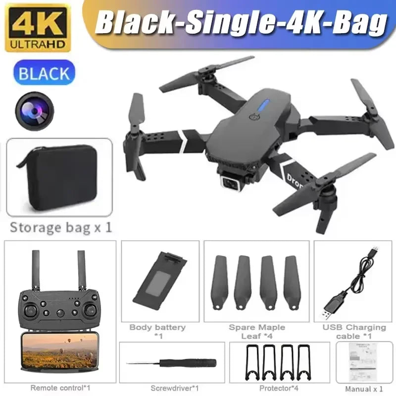 Professional E88 Pro 4K HD Camera Drone WiFi FPV Foldable RC Quadcopter Helicopter for Kids and Adults