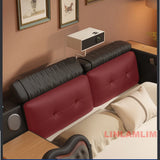 Luxury Smart Multifunctional Upholstered Bed with Massage, Bluetooth Speakers, Projector, USB & Storage – Modern King Size Tech Bed thumbnail 16