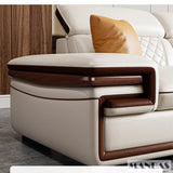 MINGDIBAO Italian Genuine Leather L-Shaped Sofa Set with Adjustable Headrests, Bluetooth Speaker & Wireless Charging thumbnail 4