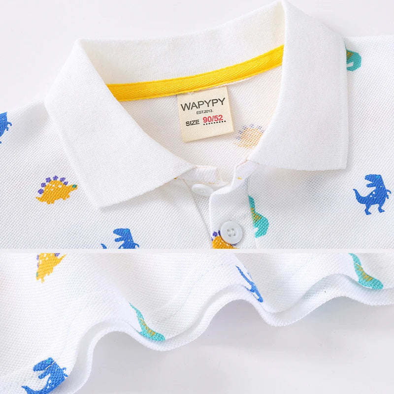 Fashion Kids Boys Polo Shirt – Luxury Stand Collar Summer Tee, Soft Breathable Cotton
