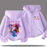 Zip Up Sweatshirt Huntrix Kpop Demon Hunters Kids Hoodie – Cartoon Casual Top for Boys & Girls thumbnail 12