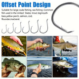 160pcs Stainless Steel Circle Hook Set – 2X Strong Offset Octopus Hooks for Sport Fishing | Corrosion-Resistant & Ultra-Sharp thumbnail 4