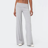 Casual Wide Leg Sweatpants for Women – Fold Over Low Rise Flare Yoga & Lounge Pants thumbnail 28