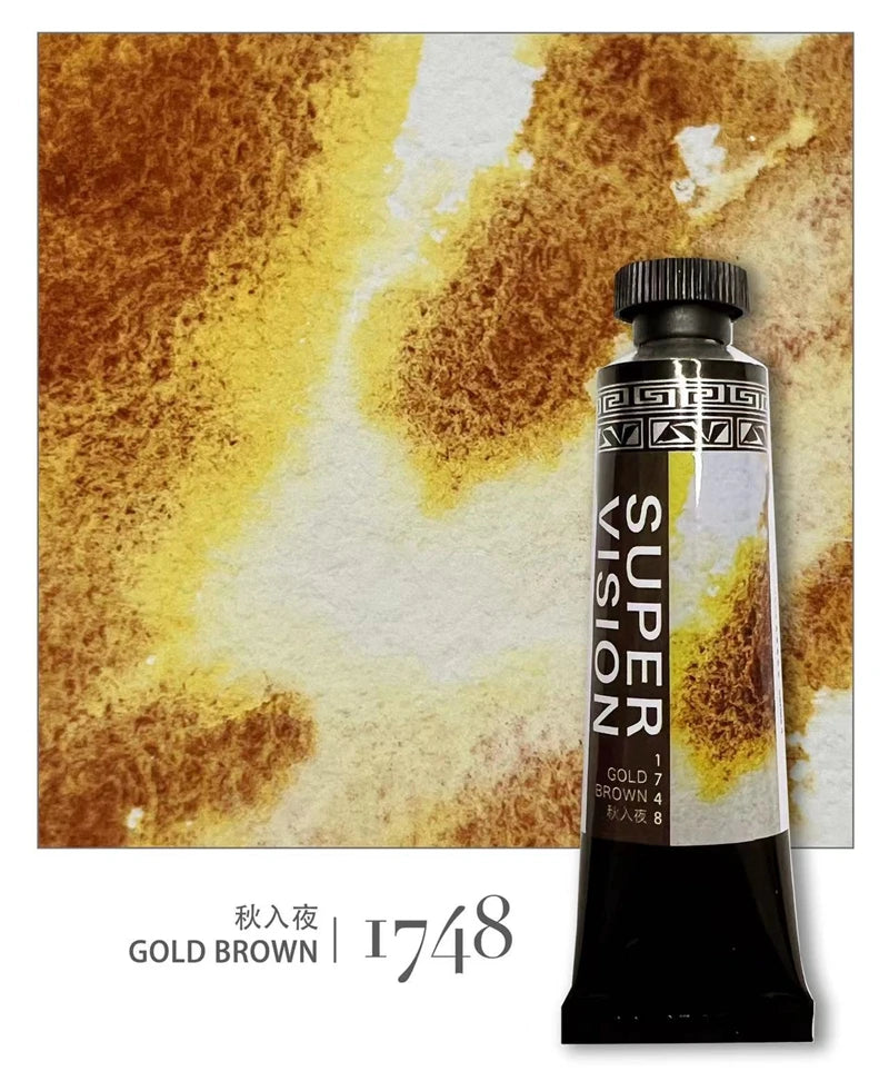 Super Vision 15ml Layered Mineral Watercolor Paint Tube – 15 Colors Master Grade Artist Water Colour