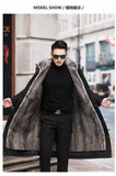Men’s Detachable Fur One-Piece Winter Coat – Thick Faux Mink Fur Lined thumbnail 9