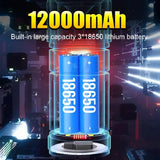 9000000LM Rechargeable Tactical LED Flashlight – 600W, Long-Range Beam, 12000mAh Power Bank, Waterproof & Zoomable thumbnail 14
