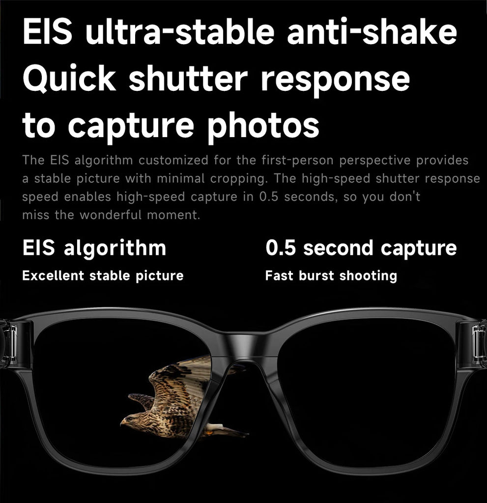 LIGE AI Smart Glasses with 8MP Camera – WIFI & Bluetooth Real-Time Transmission