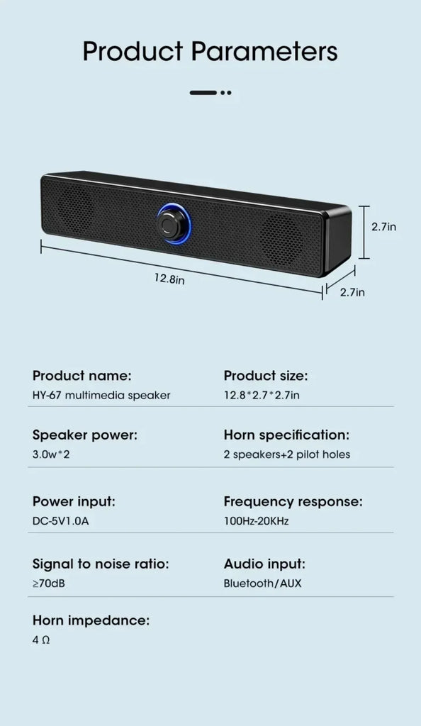 K2852 Series Home Theater Sound System Bluetooth 3D Surround Soundbar PC Speaker for TV with Subwoofer Stereo Music Box