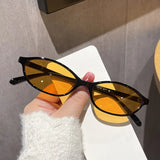 Retro Oval Cat Eye UV400 Sunglasses for Women – Trendy Small Frame Punk Sun Protection Shades thumbnail 6