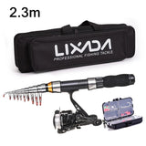 Lixada Telescopic Fishing Rod & Reel Combo Full Kit (2.1m / 2.3m) – Complete Carbon Fiber Spinning Set with Carry Bag thumbnail 30