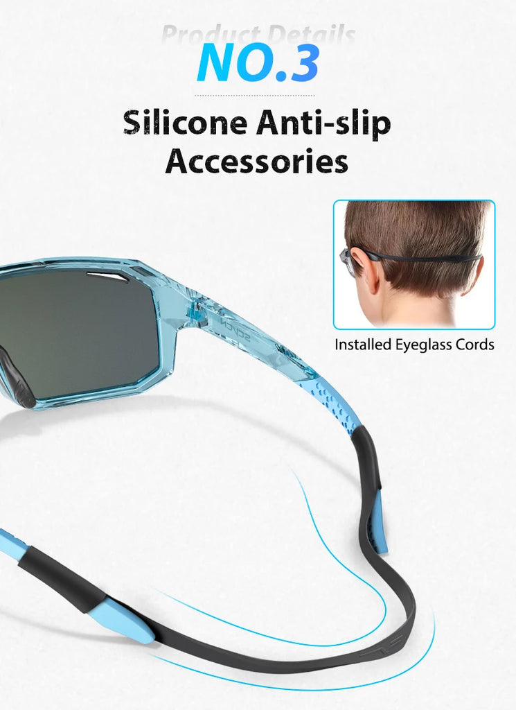 SCVCN Kids UV400 Photochromic Cycling Sunglasses – Boys & Girls Outdoor Sports Riding Glasses