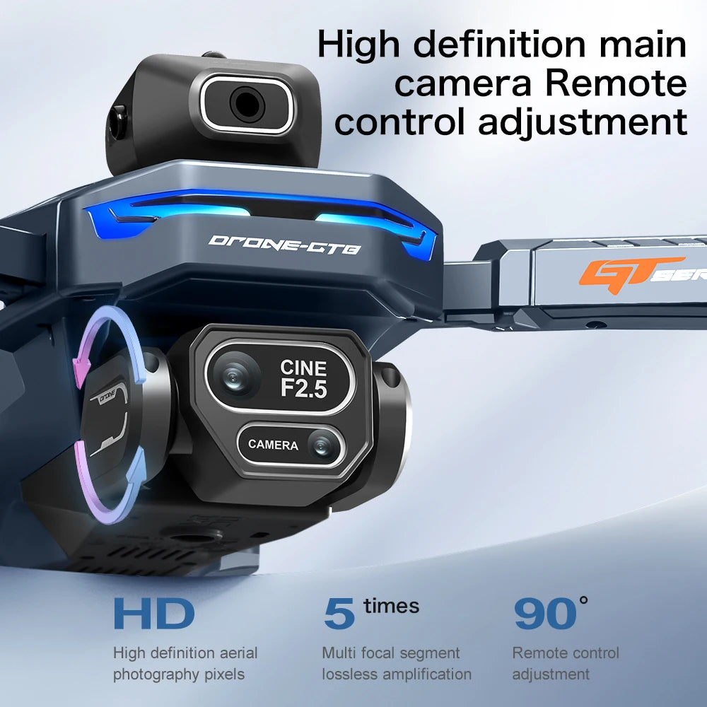 GT8 8K Professional HD Drone with Dual Cameras, 4.3” Screen Remote, Brushless Motor & Obstacle Avoidance – Foldable Quadcopter