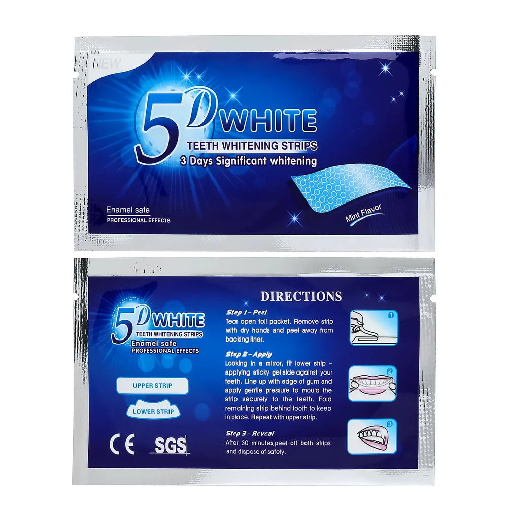 VACLAV 5D Teeth Whitening Strips Kit – 7/14/21/28 Pairs – Home Use Whitening for Coffee & Smoking Stains