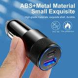 Mini 70W PD QC 3.0 Fast Charging Car Charger USB Type-C Dual Port Adapter thumbnail 2